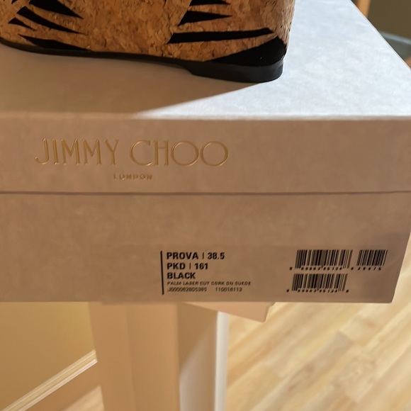 NIB Jimmy Choo Palm Laser Cut Cork on Suede, size 38.5 - Picture 7 of 7